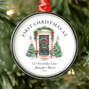 Ornement En Métal Premier Noël Personnalisé À Notre Nouvelle Maison