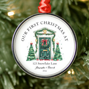 Ornement En Métal Premier Noël Personnalisé À Notre Nouvelle Maison