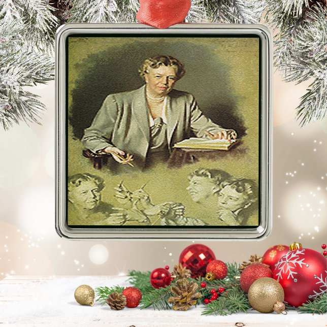 Ornement En Métal Première dame Anna Eleanor Roosevelt (First Lady Anna Eleanor Roosevelt Metal Ornament)