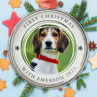 Ornement En Métal Première Noël Animaux de compagnie Chien photo gar