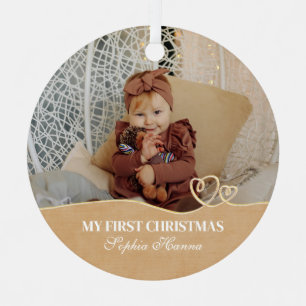 Ornement En Métal Première Noël de Bébé Fille Statistiques de Naissa