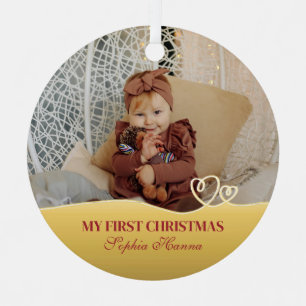 Ornement En Métal Première Noël de Bébé Fille Statistiques de Naissa