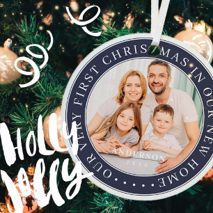 Ornement En Métal Première Noël Nouvelle maison Famille moderne Phot