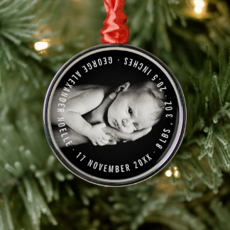Ornement En Métal Première Typographie du cercle de Noël du bébé