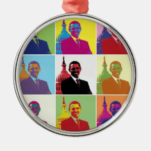 Ornement En Métal Président Obama Pop Art