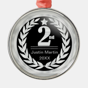 Ornement En Métal Prix de la deuxième place en noir et blanc