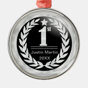 Ornement En Métal Prix de la première place en noir et blanc