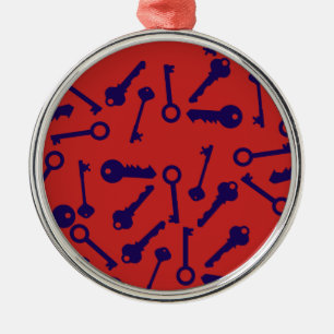 Ornement En Métal Produit à motif clé bleu