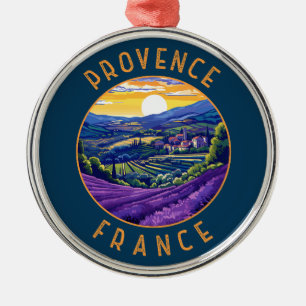 Ornement En Métal Provence France Lavande Retro Cercle désorganisé