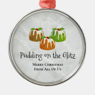 Ornement En Métal PUDDING SUR GLITZ Nouveauté Noël