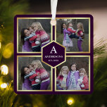Ornement En Métal Purple and Gold 4 Photos Family Photo Collage<br><div class="desc">Téléchargez vos photos préférées pour créer votre propre cadeau photo personnalisé et unique.</div>