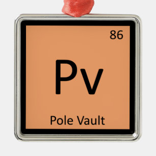 Ornement En Métal Pv - Saut à la perche Athlétisme Symbole chimique