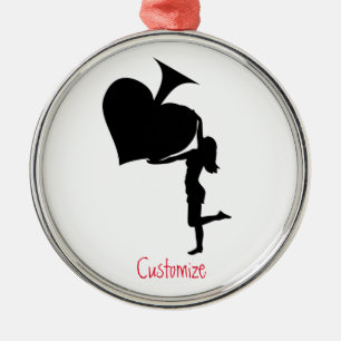 Ornement En Métal Queen of Spades tenant un tonnerre d'As noir