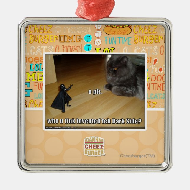 Ornement En Métal Qui a inventé le côté en noir ? (Devant)