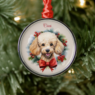 Ornement En Métal Race de chien commémoratif de Noël pour animaux de
