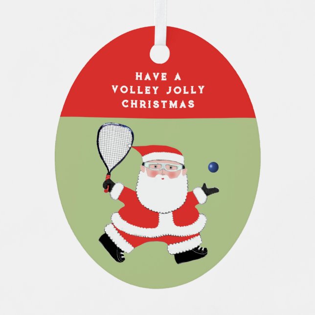 Ornement En Métal Racquetball Noël Keepsaké (Recto)