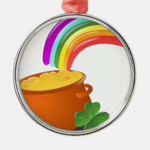 Ornement En Métal Rainbow Gold Pot Lucky Irish Sky Irlande Coloré