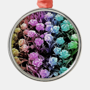 Ornement En Métal Rainbow Pastel Tulips