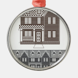 Ornement En Métal Rangée de maison urbaine de vecteur de townhomes