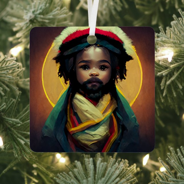 Ornement En Métal Rasta Baby Jesus (Insitu)