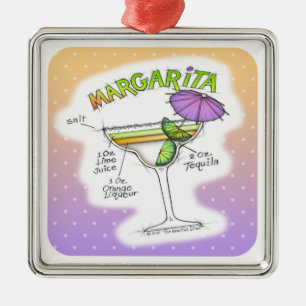 ORNEMENT EN MÉTAL RECETTE DE MARGARITA ART COCKTAIL