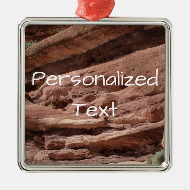 Ornement En Métal Red Rocks Colorado Nom personnalisé (Devant)