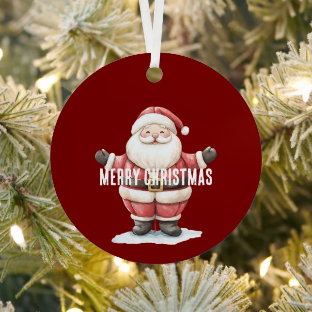 Ornement En Métal Red Santa Ornaments Christmas  (Insitu)