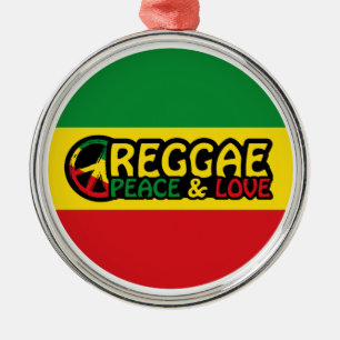 Ornement En Métal Reggae art avec des mots positifs Paix et Amour