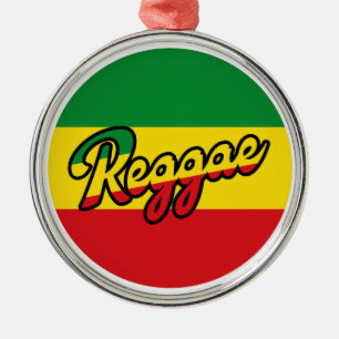 Ornement En Métal Reggae Musique avec couleurs du drapeau reggae