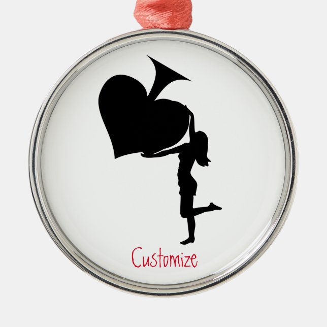 Ornement En Métal Reine des pique tenant de l'As noir Thunder_Cove (Devant)