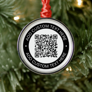 Ornement En Métal Remplacez par votre propre code QR ou image téléch