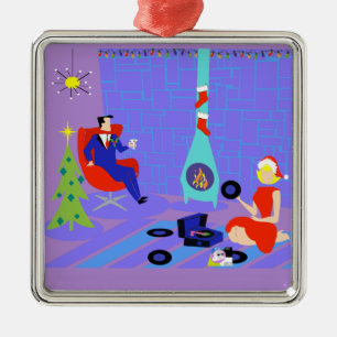 Ornement En Métal Retro Home for the Holidays Noël Ornament
