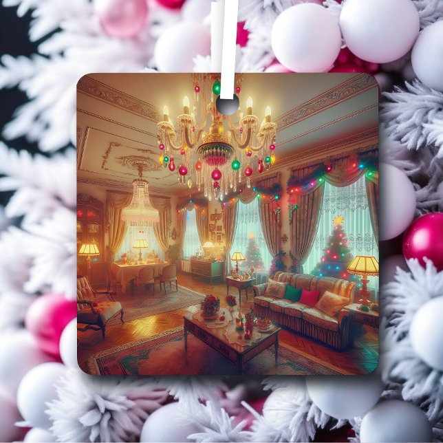 Ornement En Métal Retro Kitsch Retro Noël personnalisé (Créateur téléchargé)