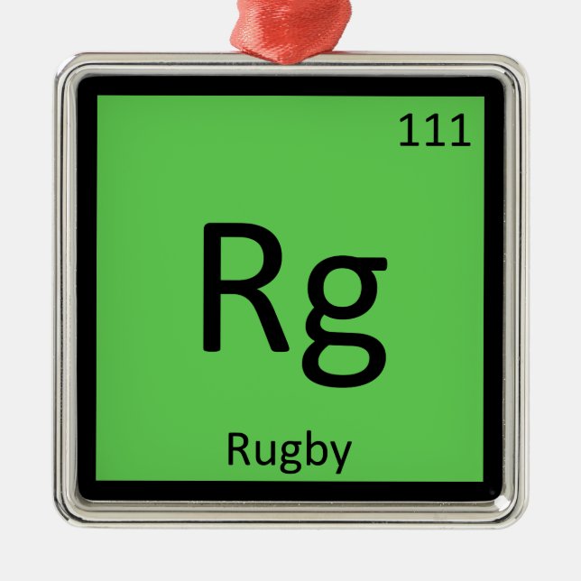 Ornement En Métal Rg - Rugby Sports Chimie Symbole de tableau périod (Devant)