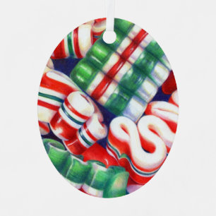 Ornement En Métal RIBBON CANDY Métal Ornement ovale