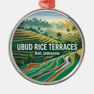 Ornement En Métal Rizières d'Ubud Indonésie