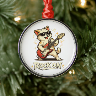 Ornement En Métal Rock On Guitare Chien Drôle Musique Rock