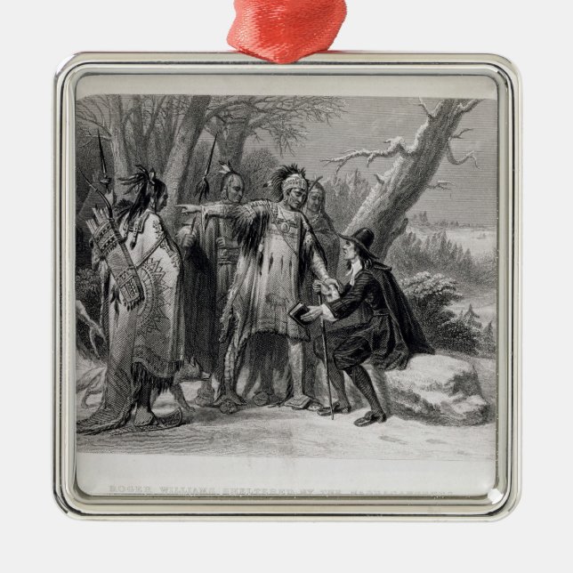 Ornement En Métal Roger Williams abrité par le Narragansetts (Devant)