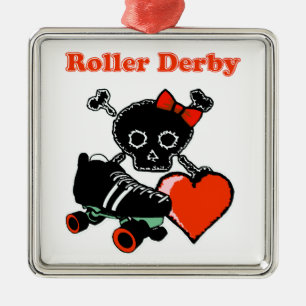 Ornement En Métal Roller Derby Heart