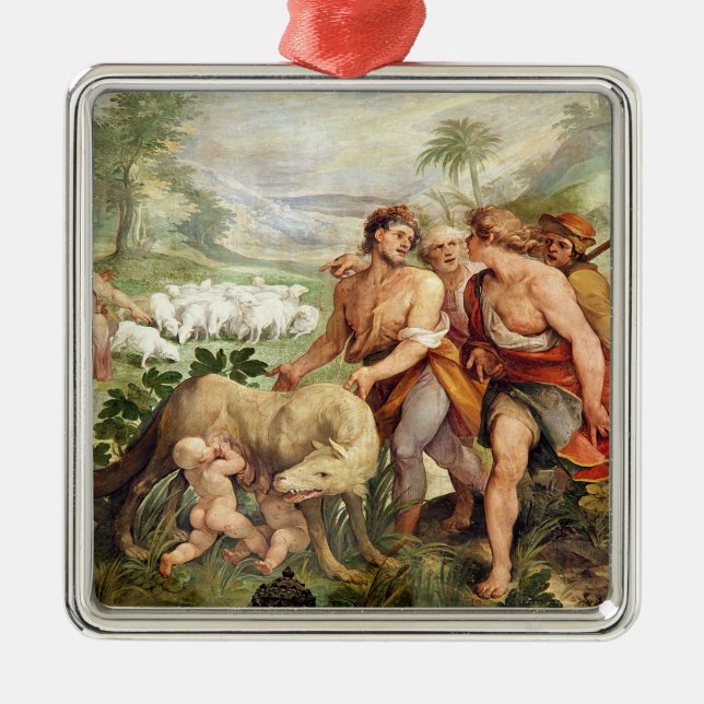 Ornement En Métal Romulus a allaité par le -loup (Devant)