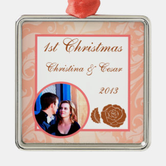 Ornement En Métal Rose Brown personnalisé personnalisé sur Pink Fl