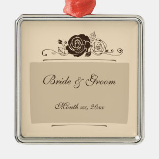 Ornement En Métal Roses de crème et de café coordonnant des cadeaux