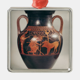 Ornement En Métal Rouge-chiffre amphora de grenier de ventre