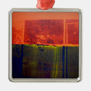 Ornement En Métal Rouge et bleu