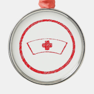 Ornement En Métal rouge médical urgence hôpital infirmière croix