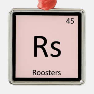 Ornement En Métal Rs - Chimie des Coqs Tableau Périodique Élément