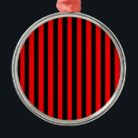 Ornement En Métal Ruby Black<br><div class="desc">Ruby Black est un design simple de bandes noires et rouges qui convient à toutes les occasions et à tous les objets. Cette image est disponible sur une variété d'autres produits,  il suffit de cliquer sur le lien sous la photo près de "About this Design".</div>