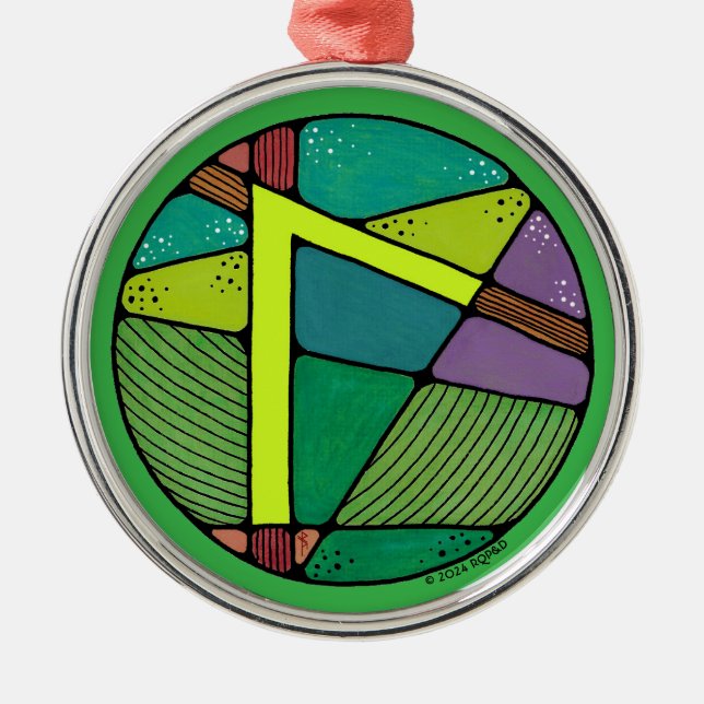 Ornement En Métal Rune de vie Art Nouveau Laguz (Devant)