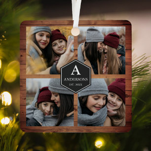 Ornement En Métal Rustic Grange Wood 4 Photos Famille Photo Collage