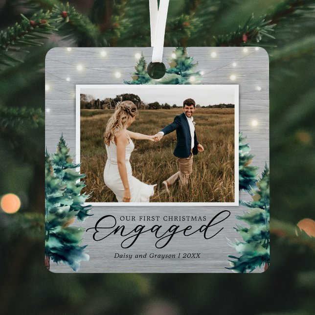 Ornement En Métal Rustique Premier Noël Engagé Pine Tree (Créateur téléchargé)